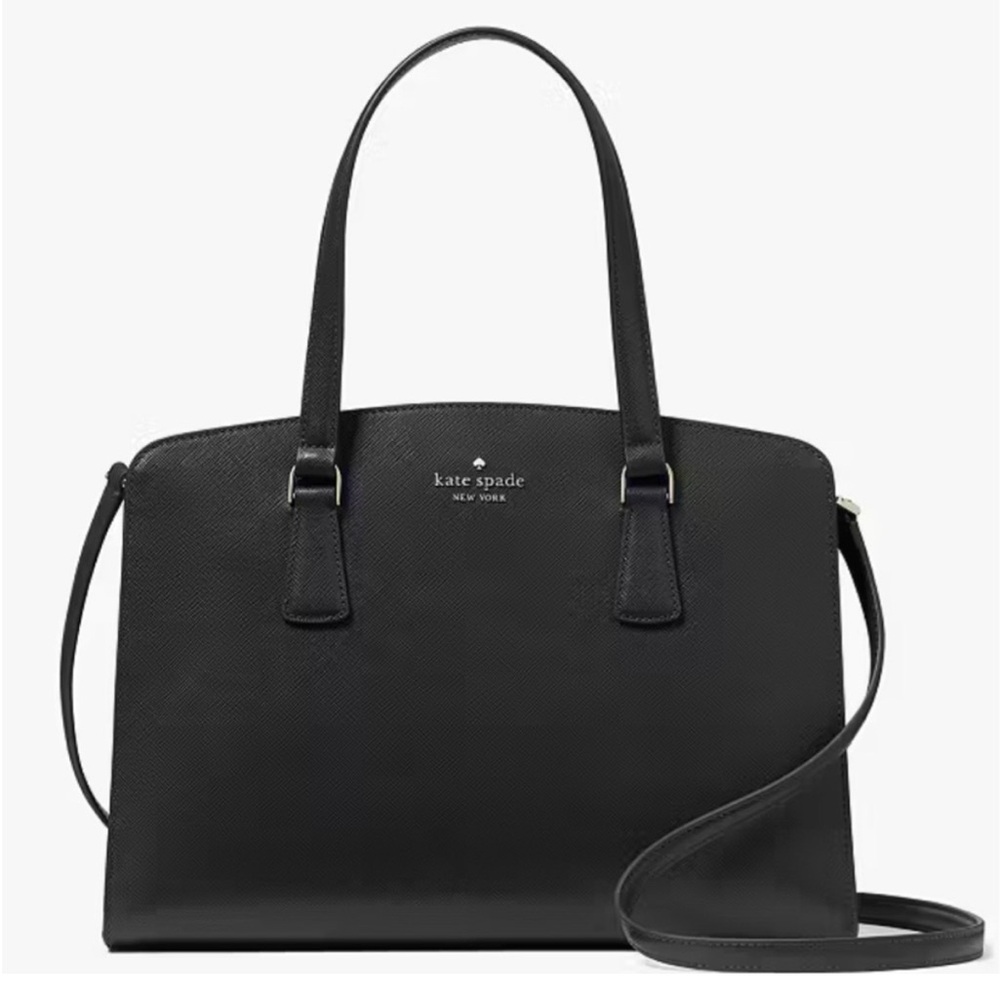 Kate Spade Black Saffiano Leather Perry Medium Satchel NWT - Picture 2 of 13